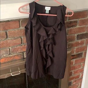 Motherhood maternity black ruffle blouse